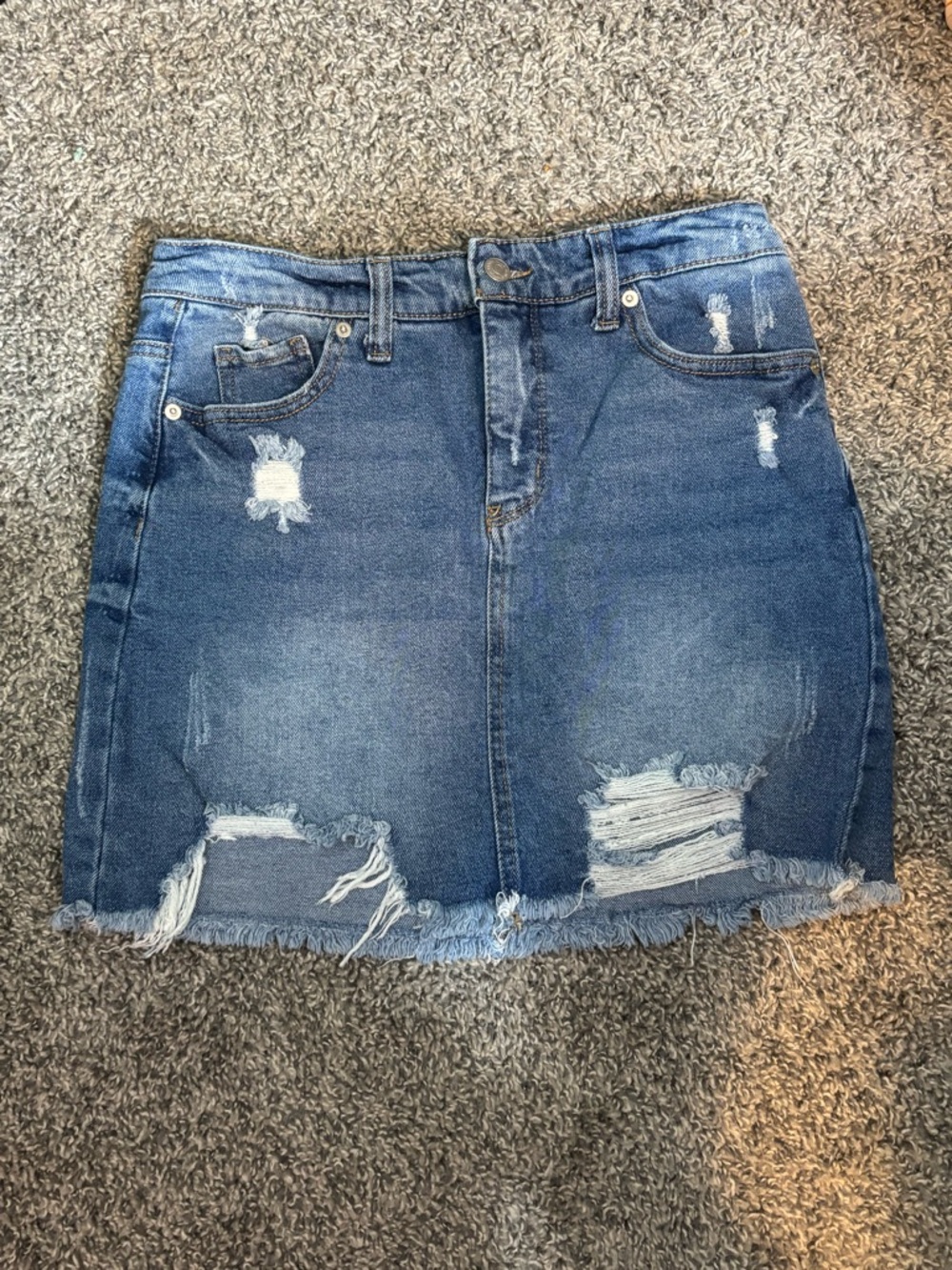 wild fable Distressed Blue Denim Mini Skirt